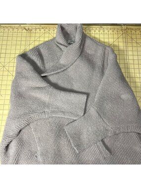 Barefoot Dreams CozyChic L/XL Beige Shawl Collar Cardigan Wrap With Pockets Soft